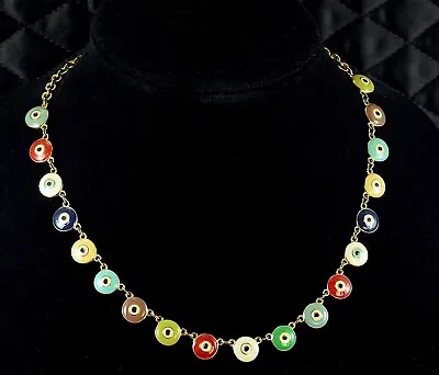 $55 • Buy Joan Rivers Evil Eye Necklace Multicolor Enamel
