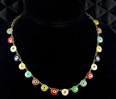 $55 • Buy Joan Rivers Evil Eye Necklace Multicolor Enamel