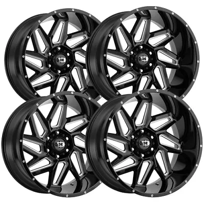 (Set Of 4) Vision 361 Spyder 20x12 6x135 -51mm Black/Milled Wheels Rims 20  Inch • $995.96