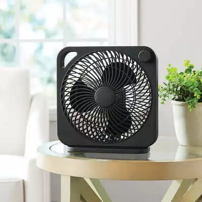 Mainstays 9 Inch Personal Box Fan With 3 Speeds Black • $12.96