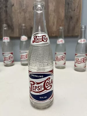 1947 Pepsi-cola Acl Red White & Blue 12oz Embossed 6 Times Vert Around Shoulder • $95