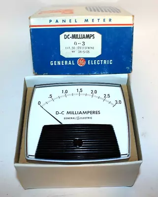 NOS General Electric GE DC Milliamp 0-3 MA Panel VU Meter • $19