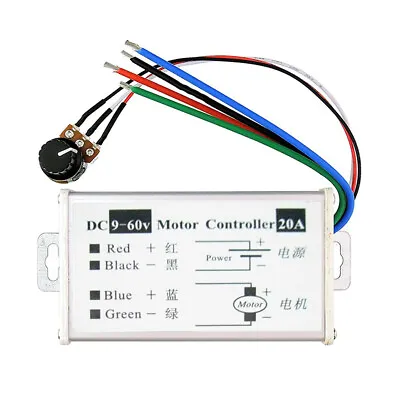 DC 9-60V Max 20A PWM Motor Stepless Speed Variable Control Controller Regulator • £8.97