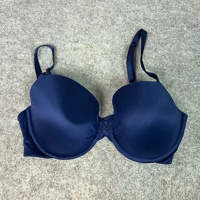 Victorias Secret Womens Bra 34DD Blue Lined Demi Fabulous Strapless Option Top • $18.98