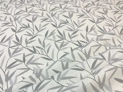 Laura Ashley Willow Leaf Fabric Grey Silver Curtains Furnishing Material Per M • £8
