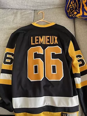 Mario Lemieux 66 Pittsburgh Penguins Throwback Vintage Jersey Medium • $20