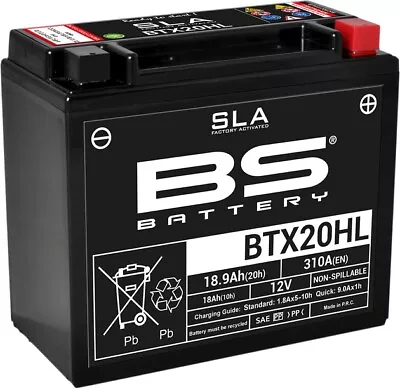 BS Battery SLA FA Maintenance Free Battery BTX20HL #300689 Motorcycle • $70.63