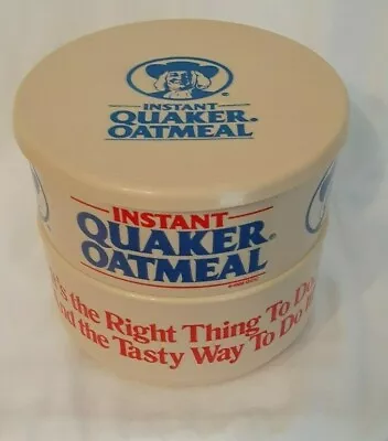 Vintage 1980s Instant Quaker Oatmeal Plastic Bowls - Set 2 Bowls And 1 Lid • $12