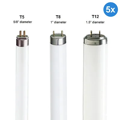 5 X T5 / T8 / T12 Fluorescent Tubes 2ft 3ft 4ft 5ft 6ft 8ft 827 830 835 840 865 • £94.35