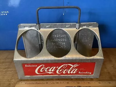 Vintage COCA COLA COKE 1950’s Aluminum Metal 6-Pack Bottle Carrier Holder • $29.99