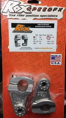 Rox Speed FX Handle Bar Handlebar Pivoting Risers SILVER 2  Rise X 7/8  3R-P2SSM • $107.96