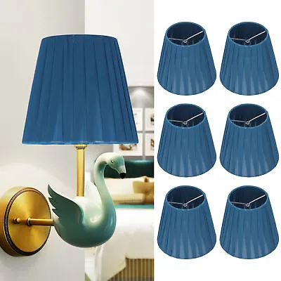 Lamp Shade Clip On Blue Lamp Shades Exquisite 6pcs Wall Light Bedroom For Sma RE • £33.35