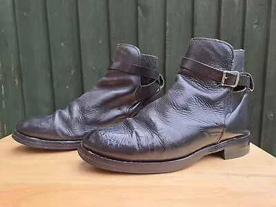 Vintage Dainite Leather Buckle Boots- Biker Boots / Rock N Roll /Gunslinger  UK8 • £49.95
