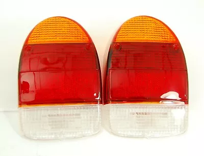 Tail Light Lens European Style Color Amber Red & Clear Fits Volkswagen Type1 Bug • $54.99