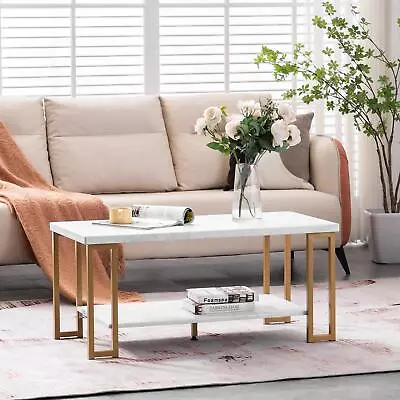 FCH Marble Coffee Table Living Room Home Furniture Modern Design With Shelf • $69.59