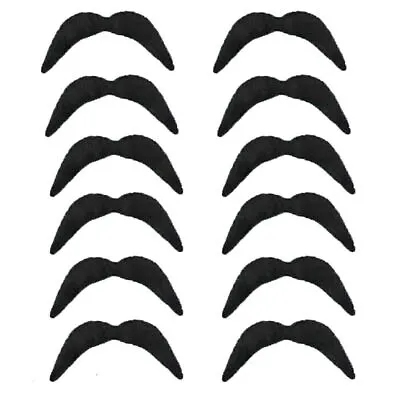 Novelty Fake Mexican Moustache Fancy Dress Costume Party Self Adhesive Set Of 12 • £3.99