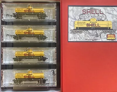 N Scale Micro Trains MTL SCCX Shell Oil Tank Cars Runner 4-pack Set NEW • $79.99