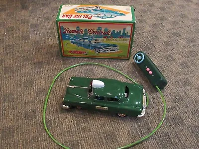Vintage Tin Remote Control Police Car Toy Line Mar Japan Battery Op Rare NOS • $223