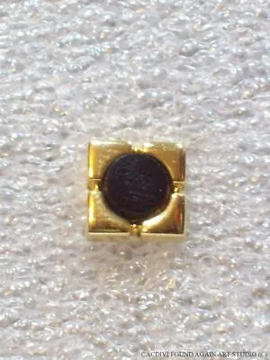 $12.98 • Buy Black Circle In Square Tie Tack Chain Vintage 1970s Gold Tone Retro Modern Pin