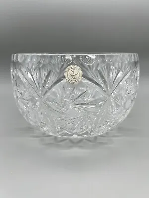 Crystal Clear Brand 24% Lead Pinwheel Cut Decorative Bowl Poland 8”W X 4.5H • $49.99