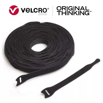 VELCRO® ONE-WRAP 25x Hook & Loop Cable Ties 13x200mm Reusable Double Sided Strap • £8.67