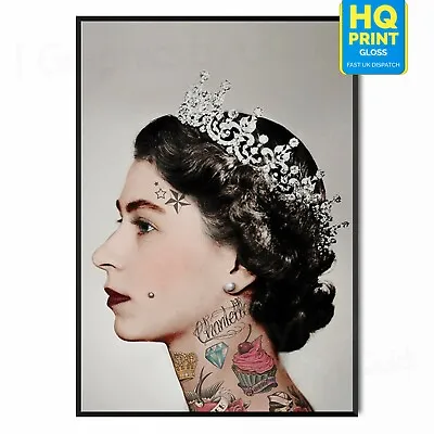 Punk Royal Photo Elizabeth Queen Poster *LAMINATED* Print | A5 A4 A3 |  • £4.99