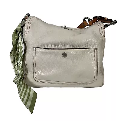 Coach Ivory Pebbled Leather Chelsea Hobo Shoulder Bag Purse • £39.47