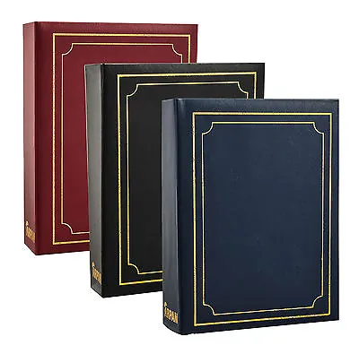 Traditional 6  X 4   Photo Album With 200 Pockets Black Blue Or Burgundy  • £8.49