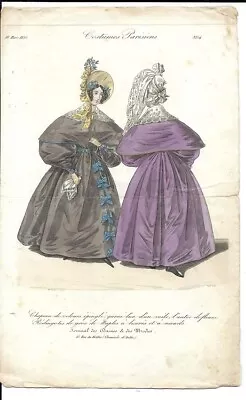 Journal Des Dames   Regency Fashion Plate    Costume Parisien  1835   Plate 3254 • £9.99