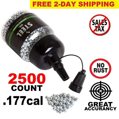 Airgun Pistol BBs Pellets Steel Metal Ammo For BB Gun .177 Cal 2500 Count Bottle • $37.82