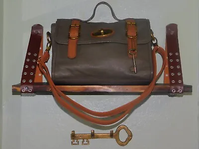 Fossil Long Live Vintage Madison~? Messenger Bag In Moss~camel Trim & Added Key • £25.65