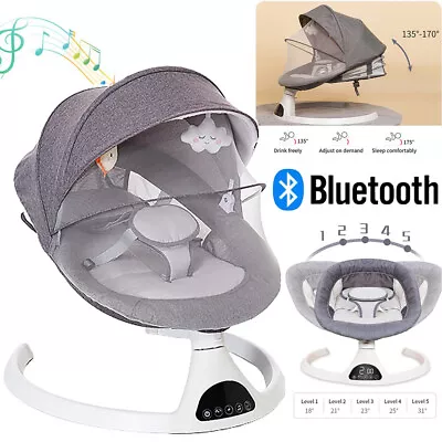 Bluetooth Electric Baby Swing Infant Bouncer Rocker Chair Cradle Seat Music Toys • £69.90