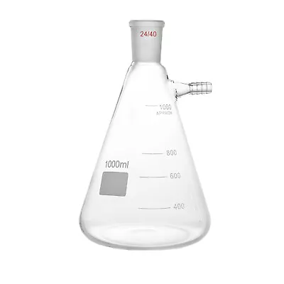 1000ml24/40Glass Filter Suction Flask1L Lab Chemistry Filtration Bottle • $29.99