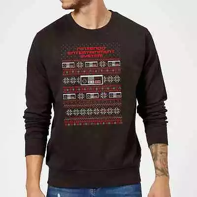 $14.66 • Buy Mens Nintendo NES Controller Xmas Christmas Novelty Retro Jumper Sweater Black