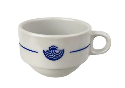 Vtg Stackable Porcelain Commercial Coffee Cup Steamship Line ? Chain Hallmark • $24.99