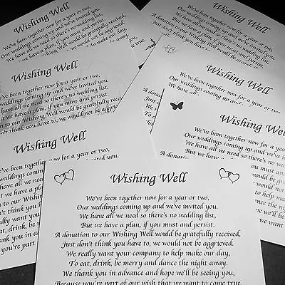 Personalised Small Wedding Gift Poem Cards Honeymoon Money Wishing Well Card  • £6.45