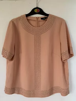 £9.99 • Buy H&M Ladies Peach Nude Coloured Top/blouse With Diamanté Size Us 8 Uk 12