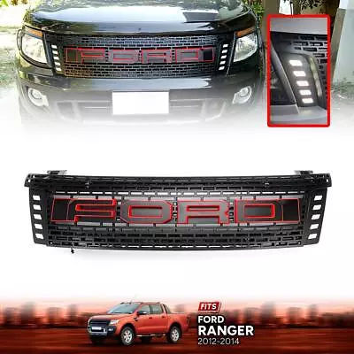 Front LED Grille Logo Black Red Edge Emblem For Ford Ranger T6 PX1 2012-2014 UTE • $302.49