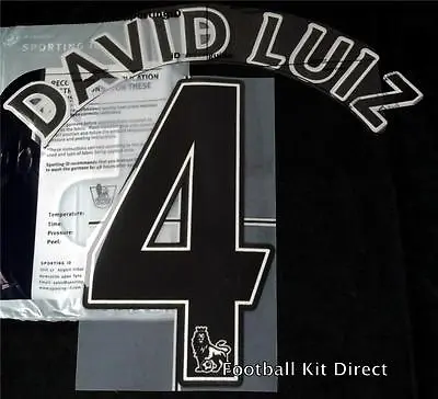 Chelsea David Luiz 4 Premier League Football Shirt Name Set 2012-13 Sencilia • £12.88