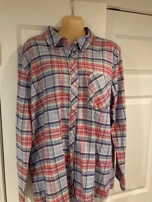 Vineyard Vines Women's Blue/Pink Plaid Flannel Shirt Size 16  • $11