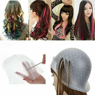 £4.35 • Buy Highlighting Reusable Hair Hairdressing Coloring Frosting Dye Cap Hat Hook DIY