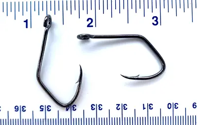 100 Matzuo 150010 Black Nickel Sickle Siwash Open Eye Fish Hooks Size 1/0 • $15.99