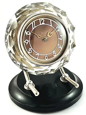 VTG 1965 MAJAK MAYAK Crystal Mantel Soviet Vintage Desktop Clock USSR 11 Jewels • $59.99