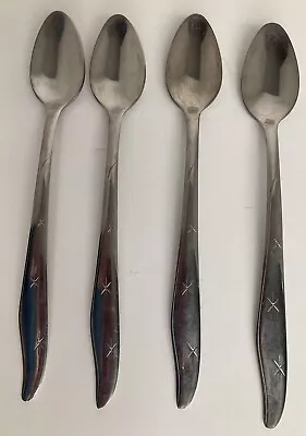 Vintage MCM 4 MAR-CREST CITATION Atomic Starburst Stainless Iced Tea Spoons • $12