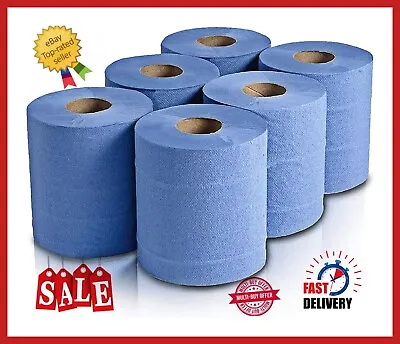 Blue Rolls Embossed Centre Feed Hand Towel 2-Ply - Office -Workshop 6/12/24/48PK • £9.99