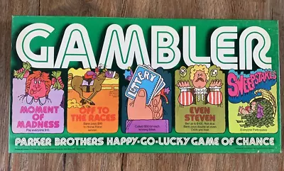 Gambler Board Game 1977 Parker Brothers COMPLETE Retro Vintage Game Night • $29.95