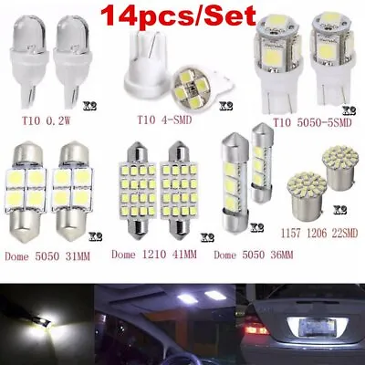 $7.99 • Buy 14PCS Car Interior Package Map Dome License Plate Mixed LED Light Accessories