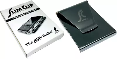 Slim Clip Double-Sided Money Front Pocket Wallet Holds Bills Cards Black Chrome • $9.99