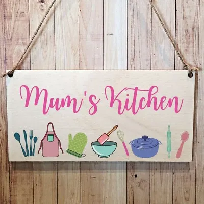 Second Ave Cute Mum's Kitchen Wooden Hanging Gift Sign Plaque • £4.99