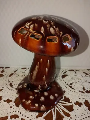 Vintage Art Pottery Mushroom Drip Glaze Toothbrush Holder • $12